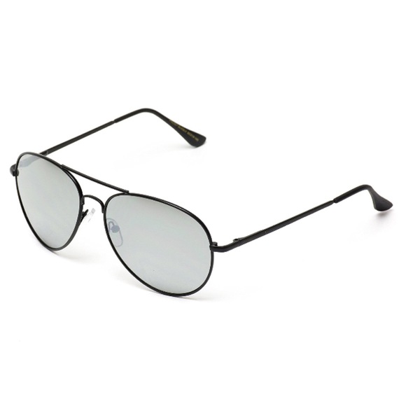 Mirrored Mercury Black Frame Aviator Sunglasses - Picture 2 of 3
